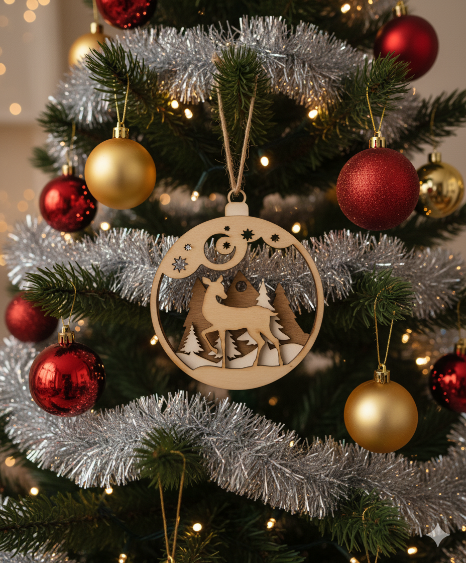 Boule de Noël x3 biche