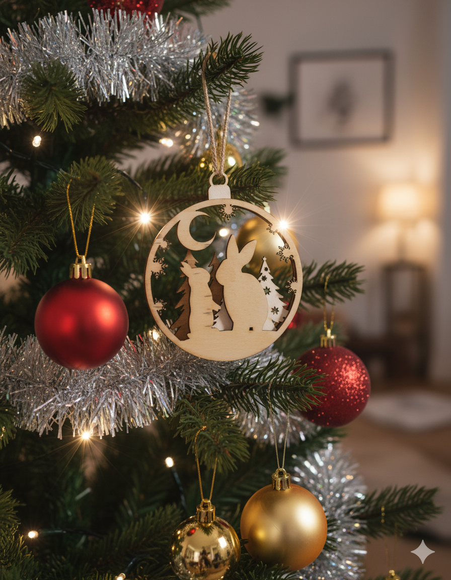 Boule de Noël x3 Lapin