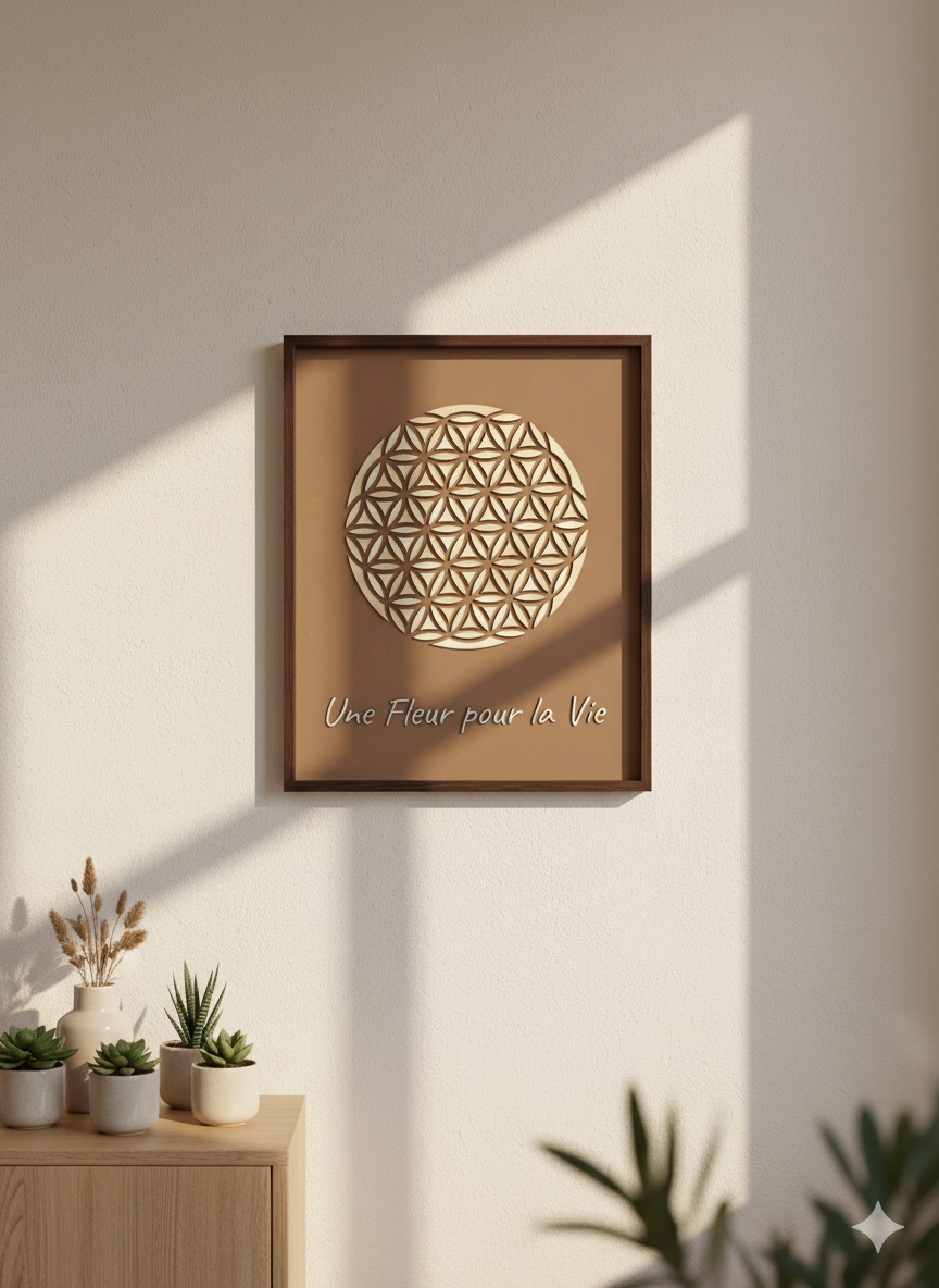 Cadre une fleur pour la vie