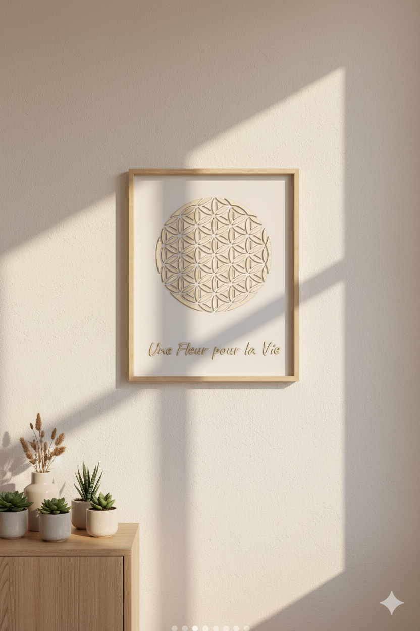 Cadre une fleur pour la vie