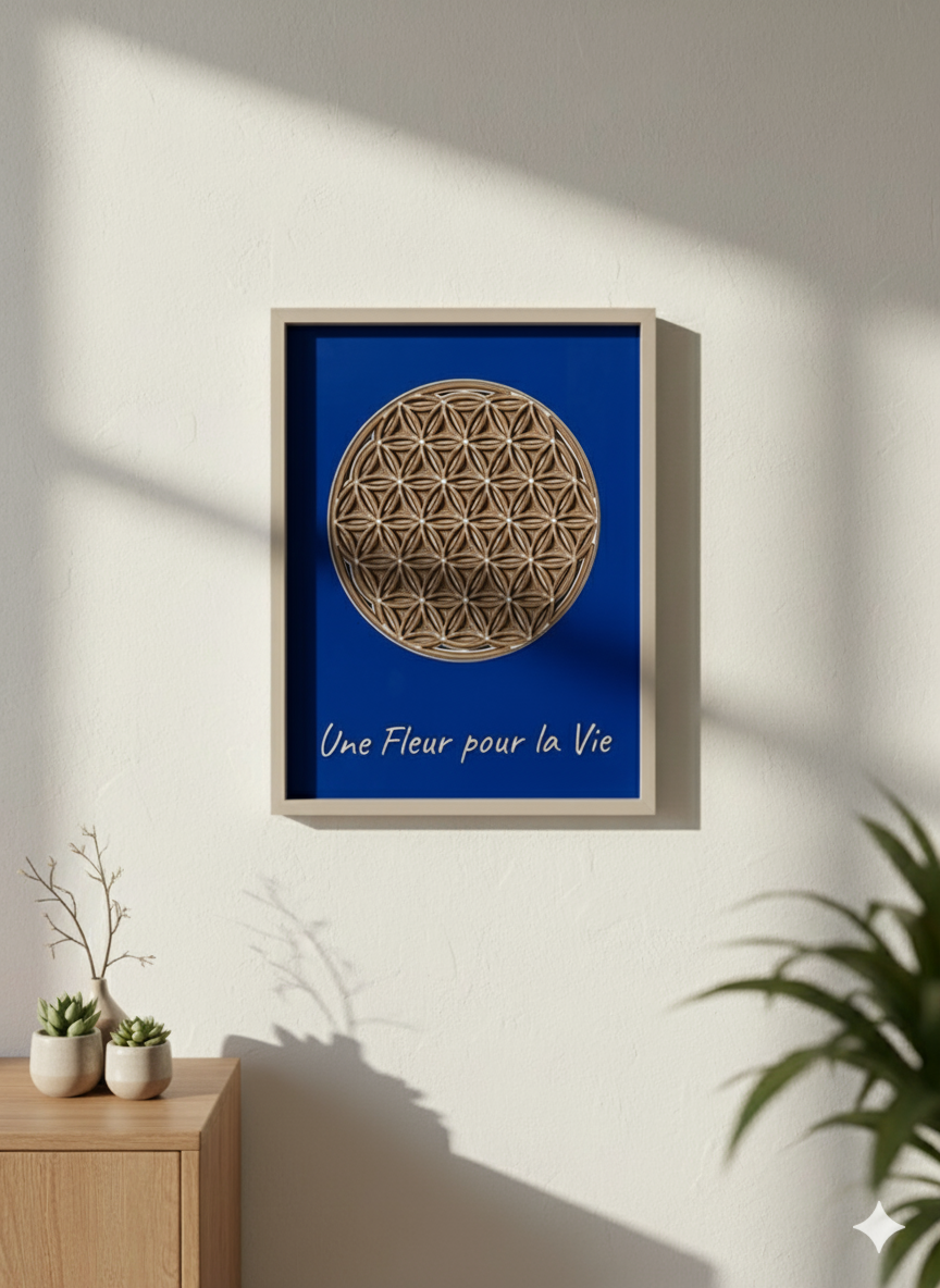 Cadre Fleure de vie relief