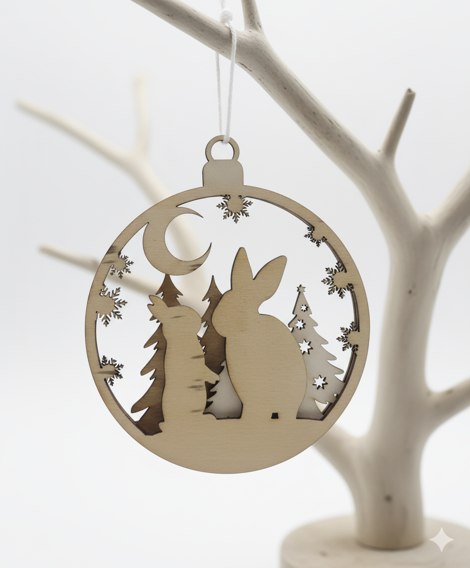 Boule de Noël x3 Lapin