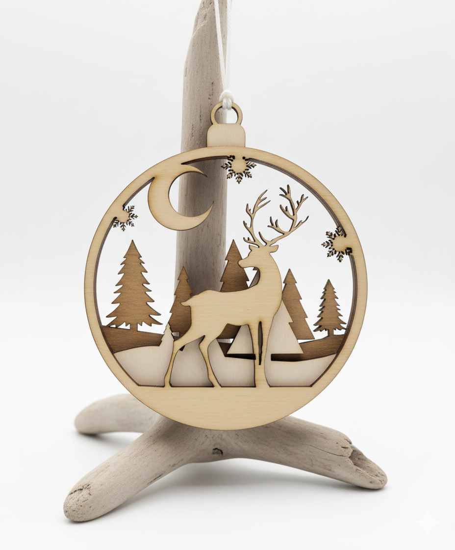 Boule de Noël x3 Cerf