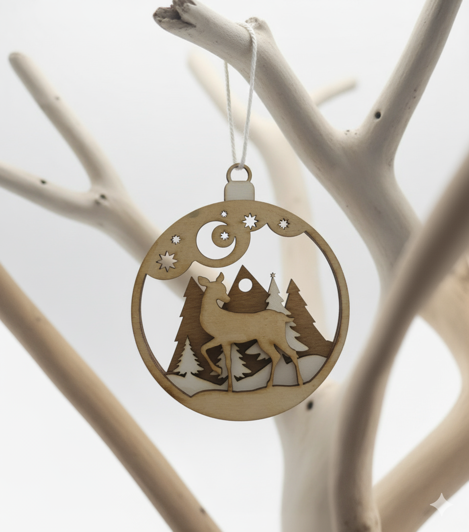 Boule de Noël x3 biche